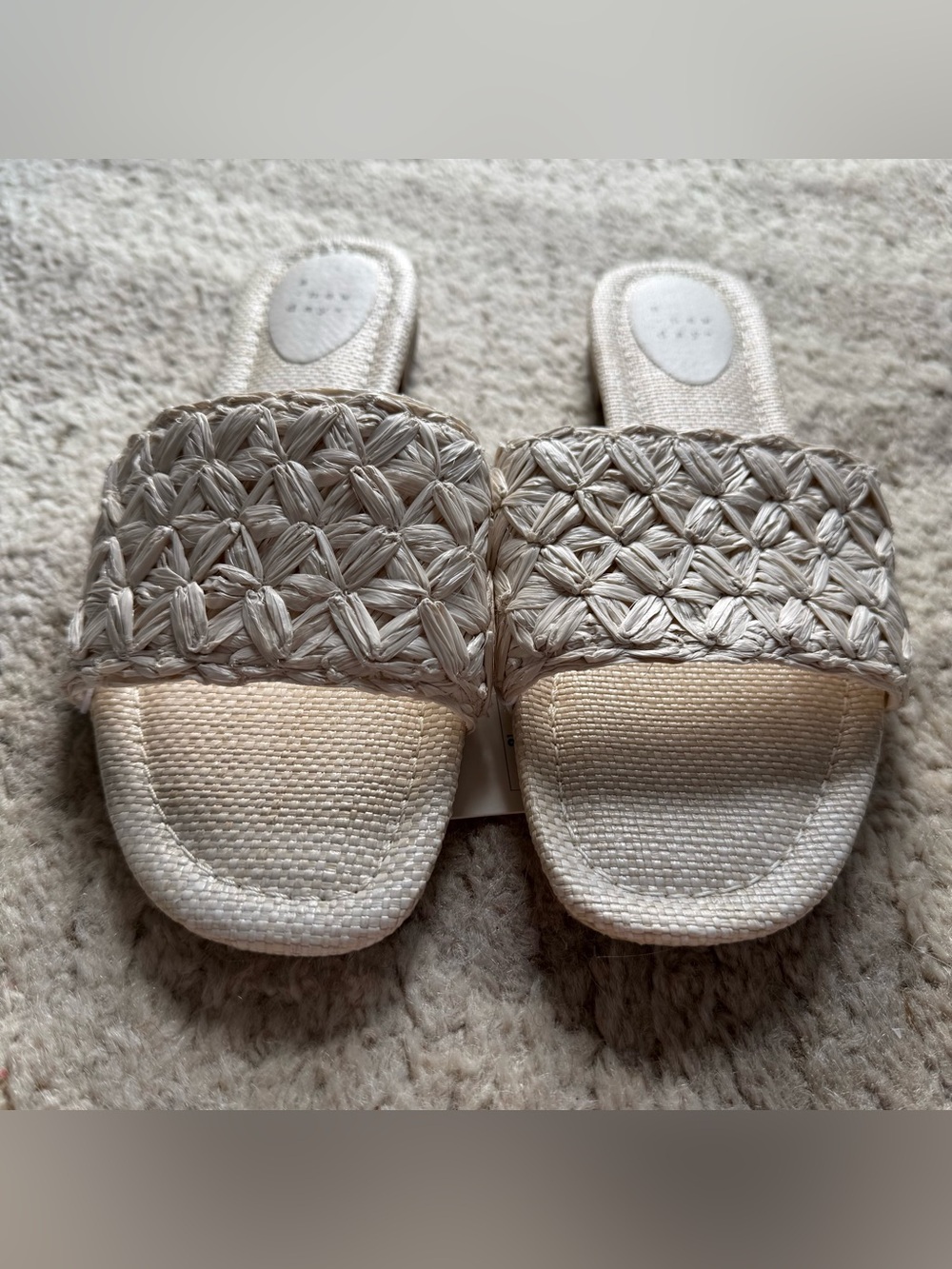 A New Day Raffia Woven Slide Sandals Cream Size 8.5 NWT - Picture 6 of 6